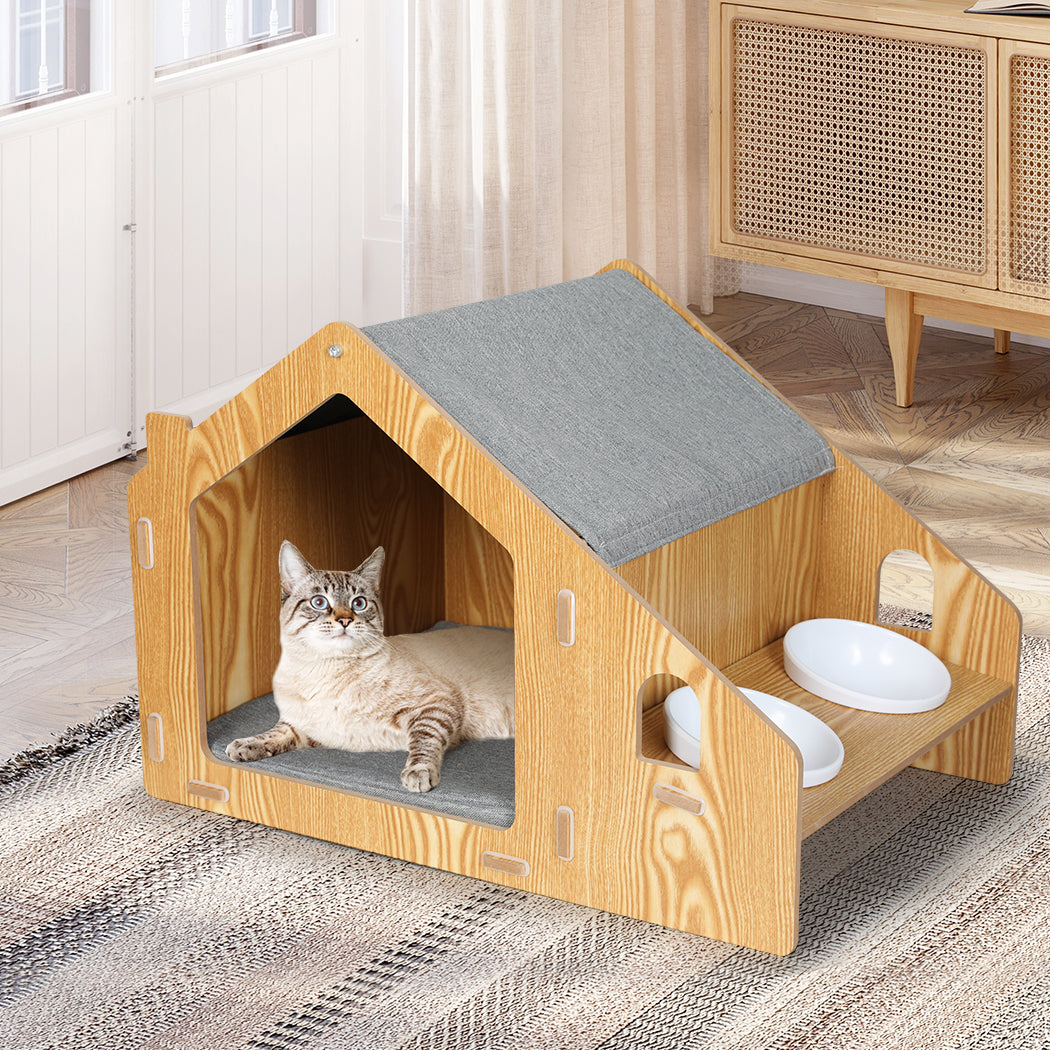 PaWz Wooden Pet House Cat Kennel Elevated