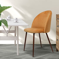 Levede 2x Dining Chairs Seat French Mustard