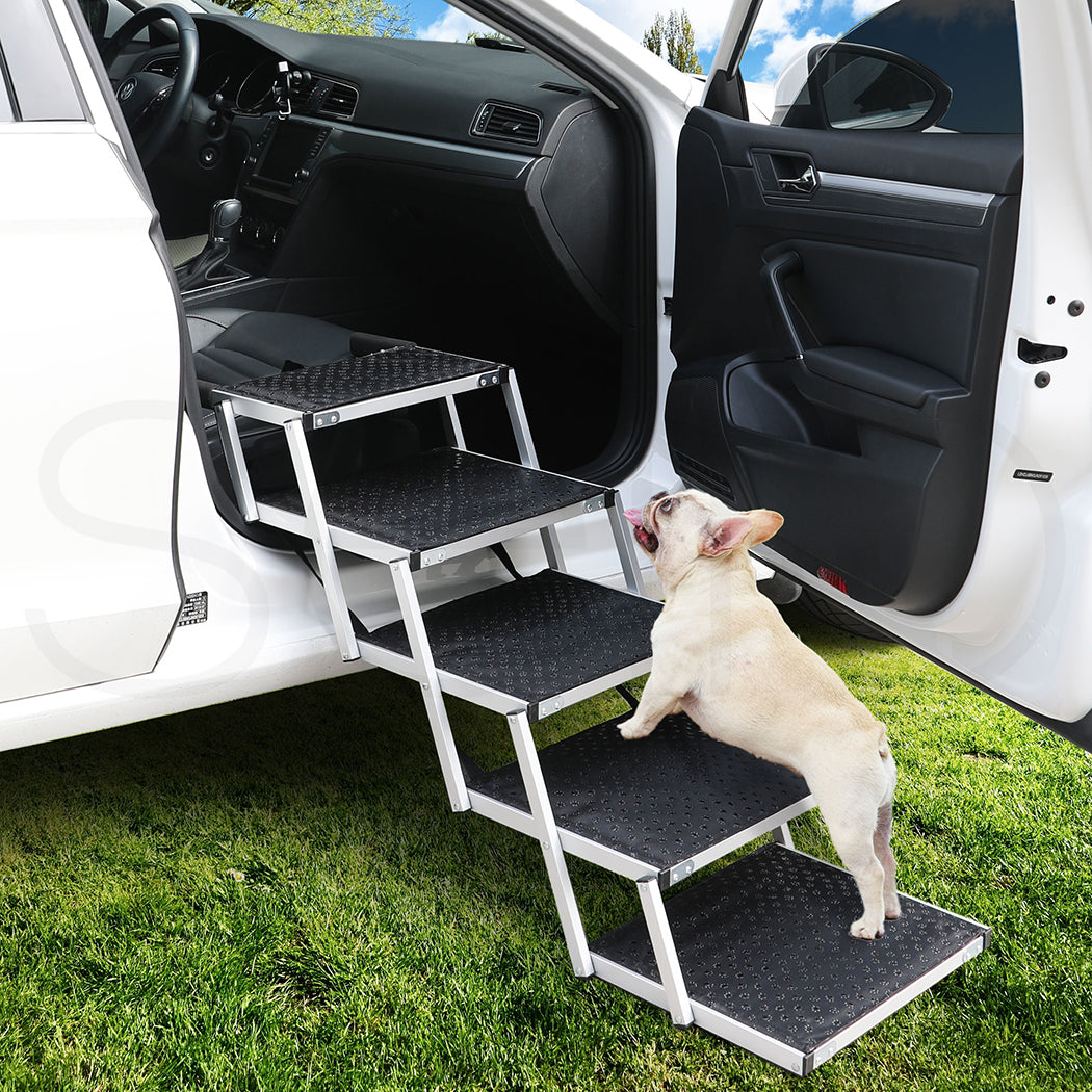 PaWz 5 Steps Dog Ramp Adjustable Height Black