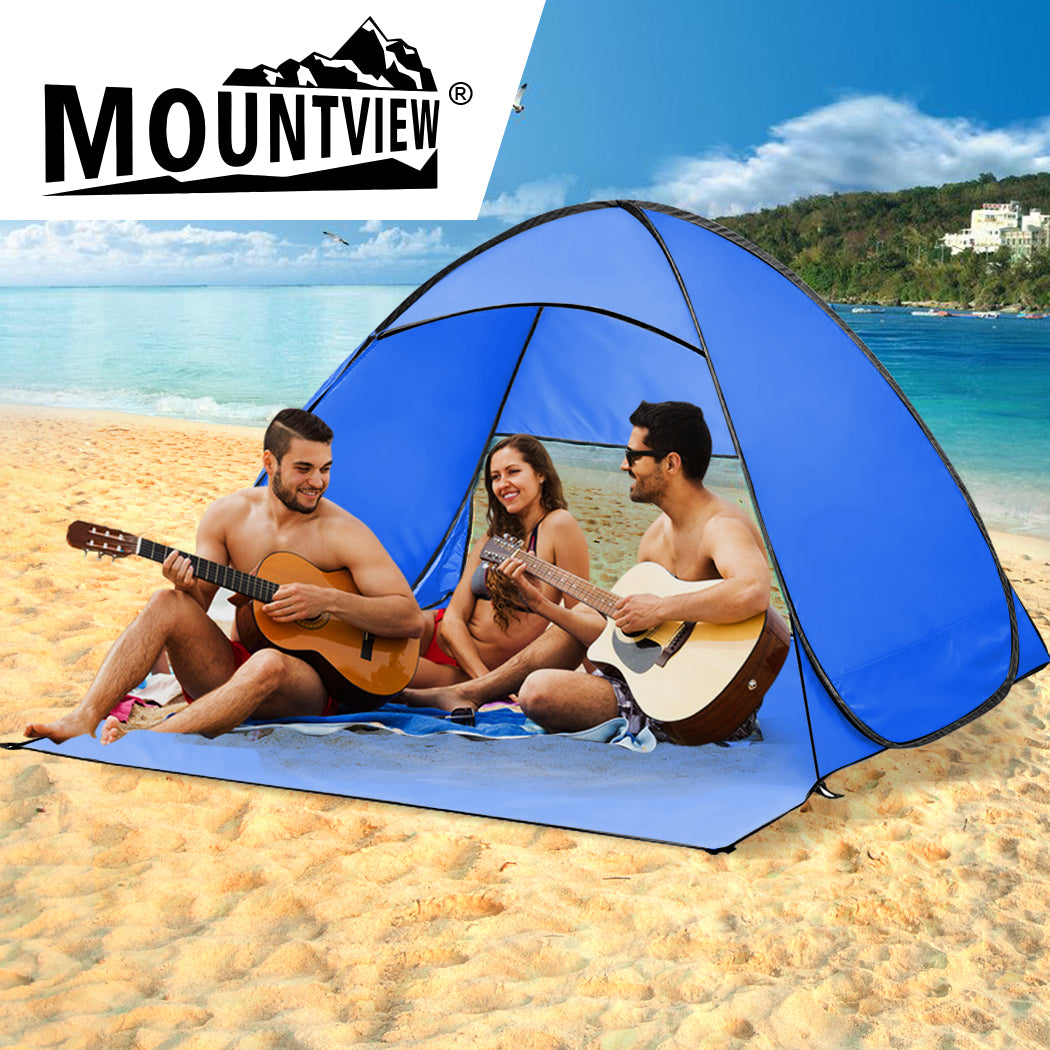 Mountview Pop Up Beach Tent Caming Portable Blue