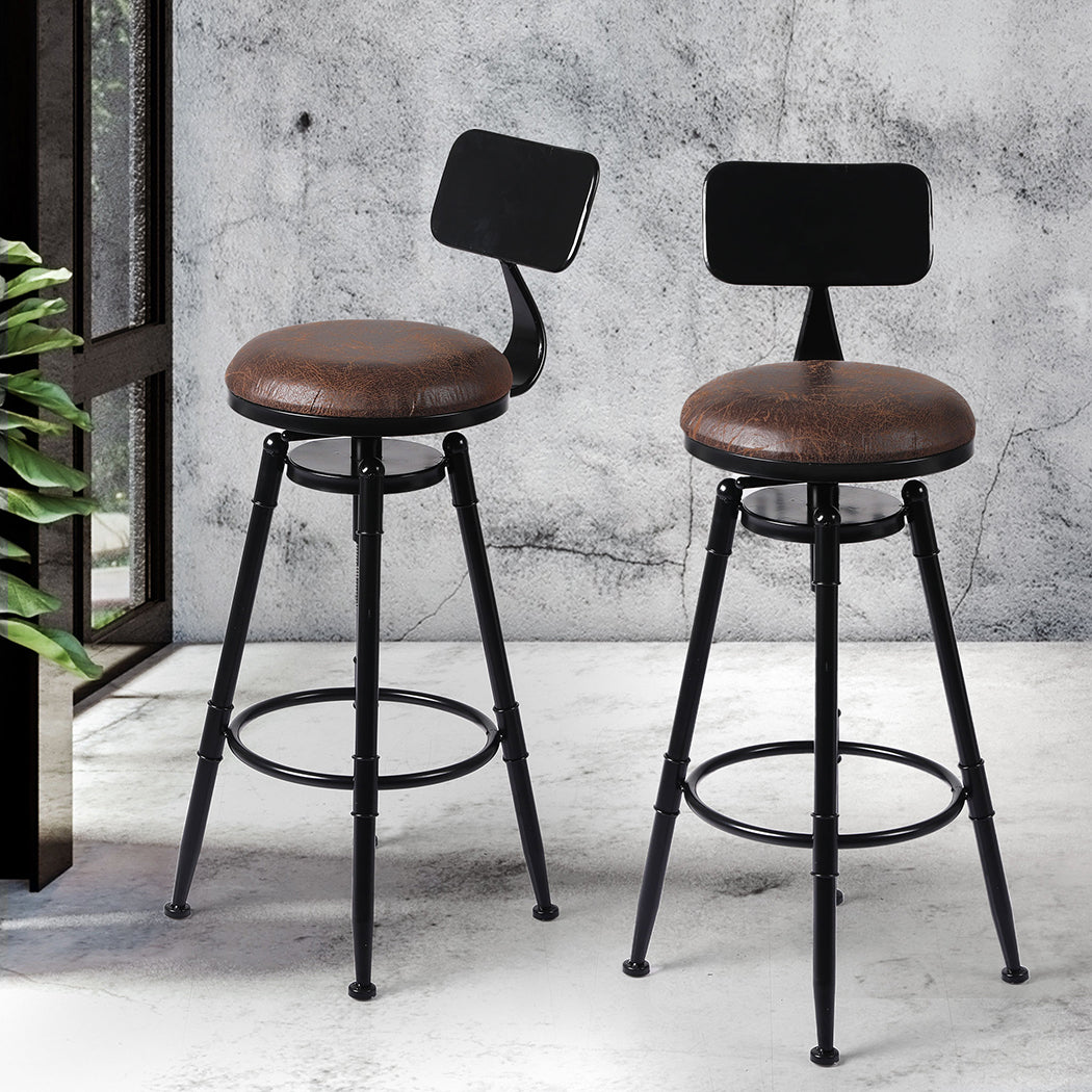 Levede 2x Bar Stool Kitchen Wooden PU