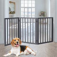 Wooden Pet Gate Dog Fence Retractable Grey 2000x 3MM