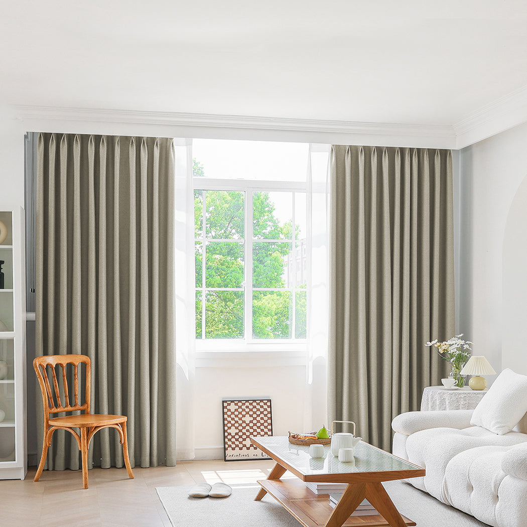 Marlow 2XBlockout Curtains Chenille 132x250 Coffee