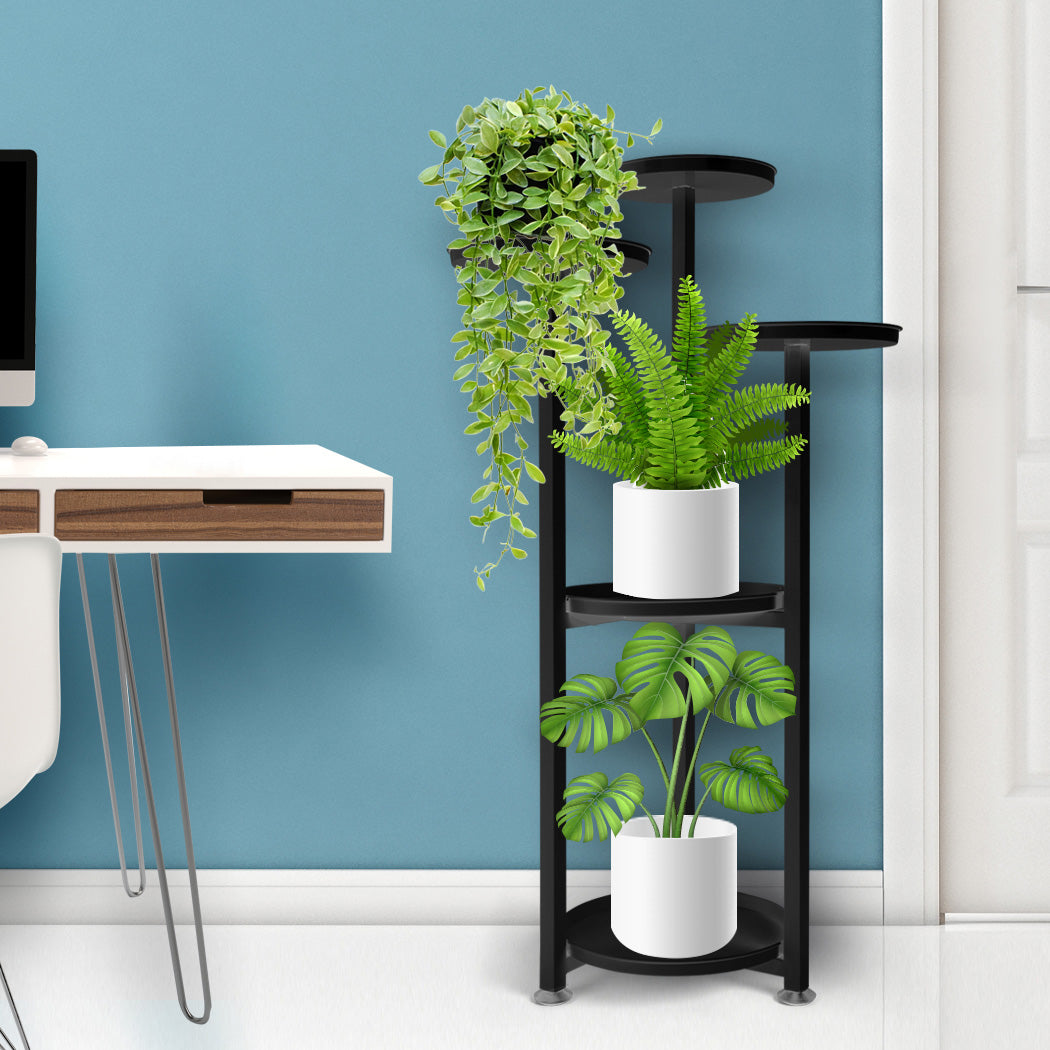 Levede Plant Stand Outdoor Indoor Flower Black Medium