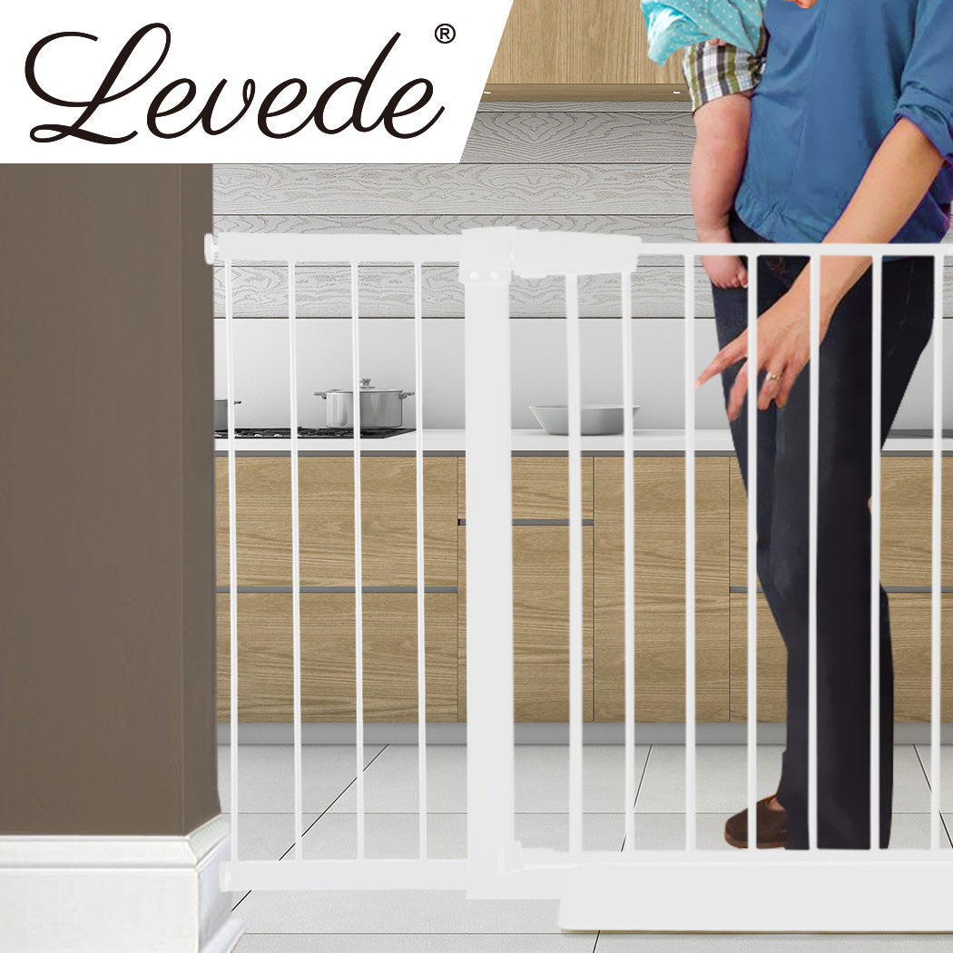 Levede Baby Safety Gate Adjustable Pet White 30cm Extension