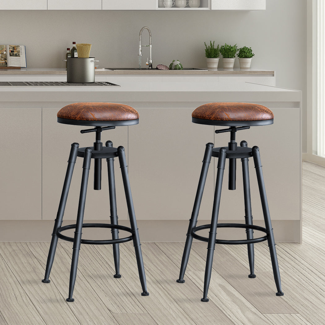 Levede 2x Industrial Bar Stools Kitchen