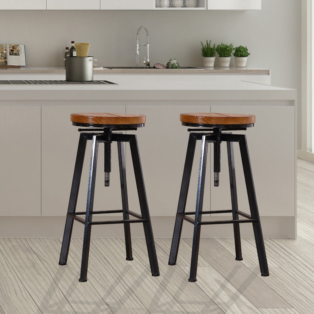 Levede 2x Bar Stools Industrial Kitchen