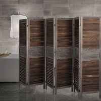 Levede Room Divider 6 Panel Folding Brown