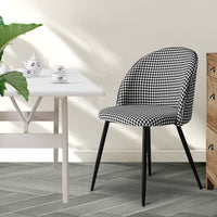 Levede 2x Dining Chairs Kitchen Cafe Black and White