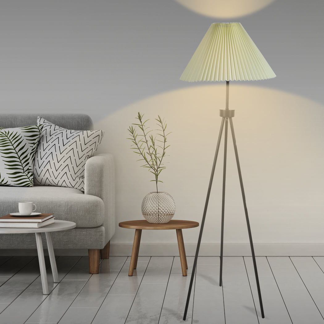 EMITTO Modern Tripod Floor Lamp Linen Beige