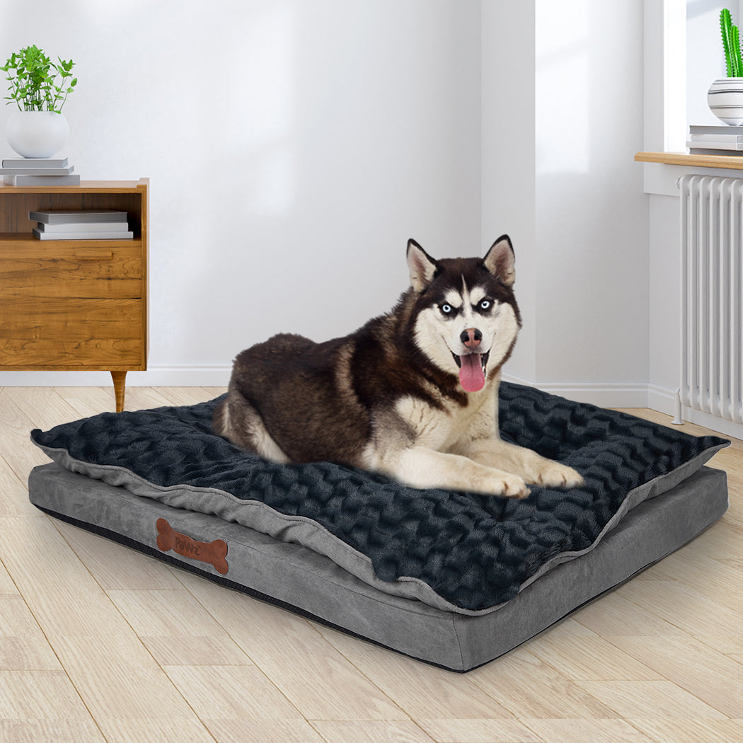 Dog Calming Bed Warm Soft Plush Comfy M Grey Medium