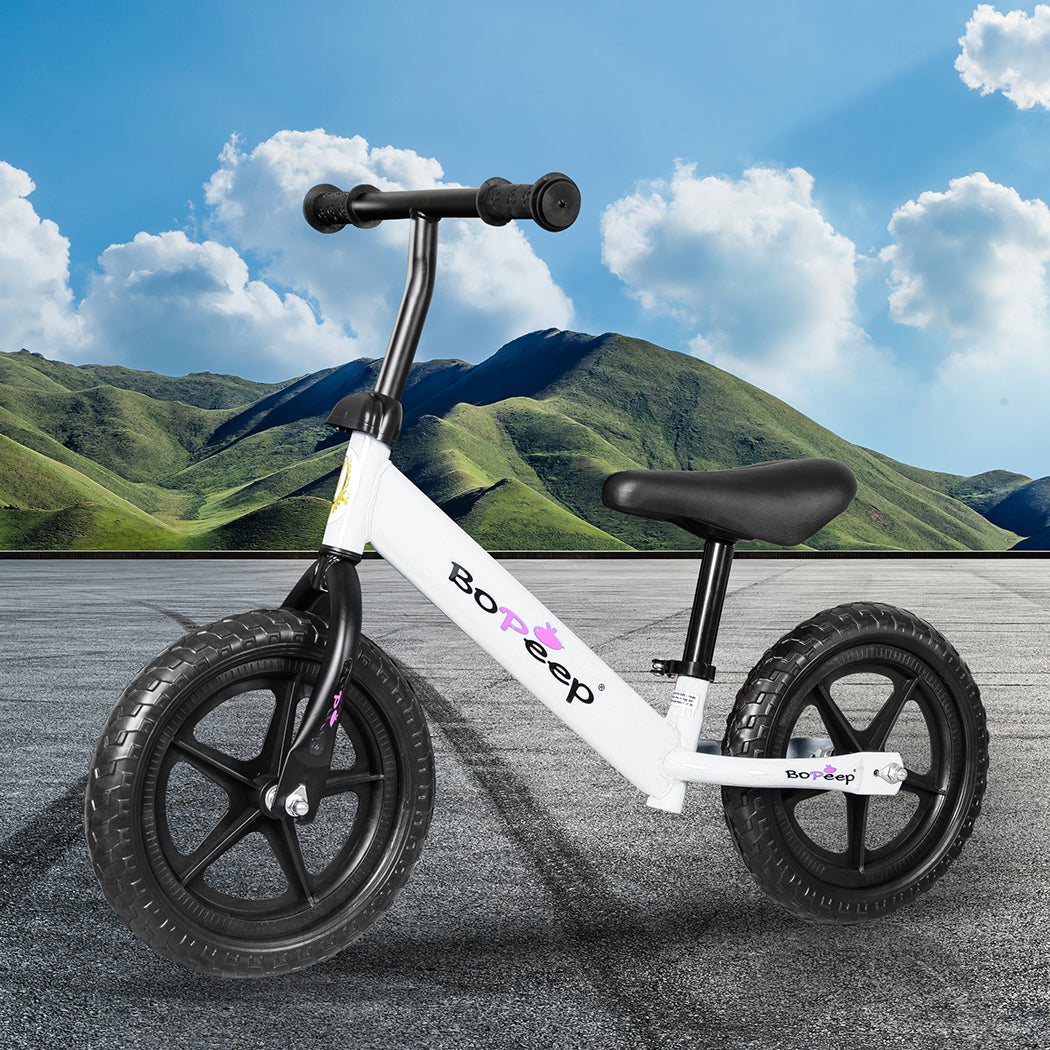 BoPeep Kids Balance Bike Ride On Toys White