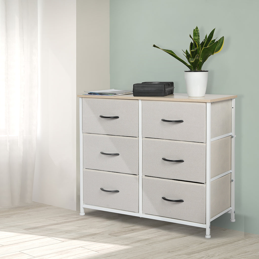 Levede Storage Cabinet Tower Chest Beige