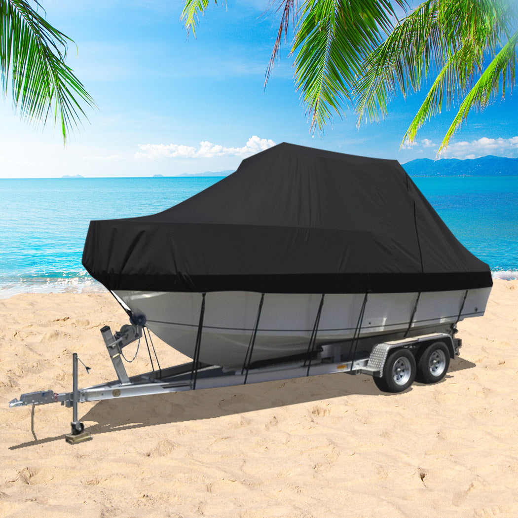 Boat Cover 12-14 FT Trailerable Weatherproof Black 14FT