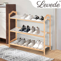 Levede 3 Tiers Bamboo Shoe Rack Storage 65cm