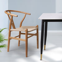 Levede 2x Dining Chairs Wooden Hans Clear