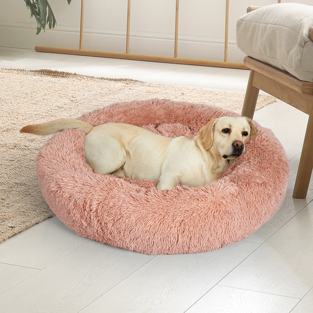 PaWz Pet Bed Cat Dog Donut Nest Calming XL Pink X-Large