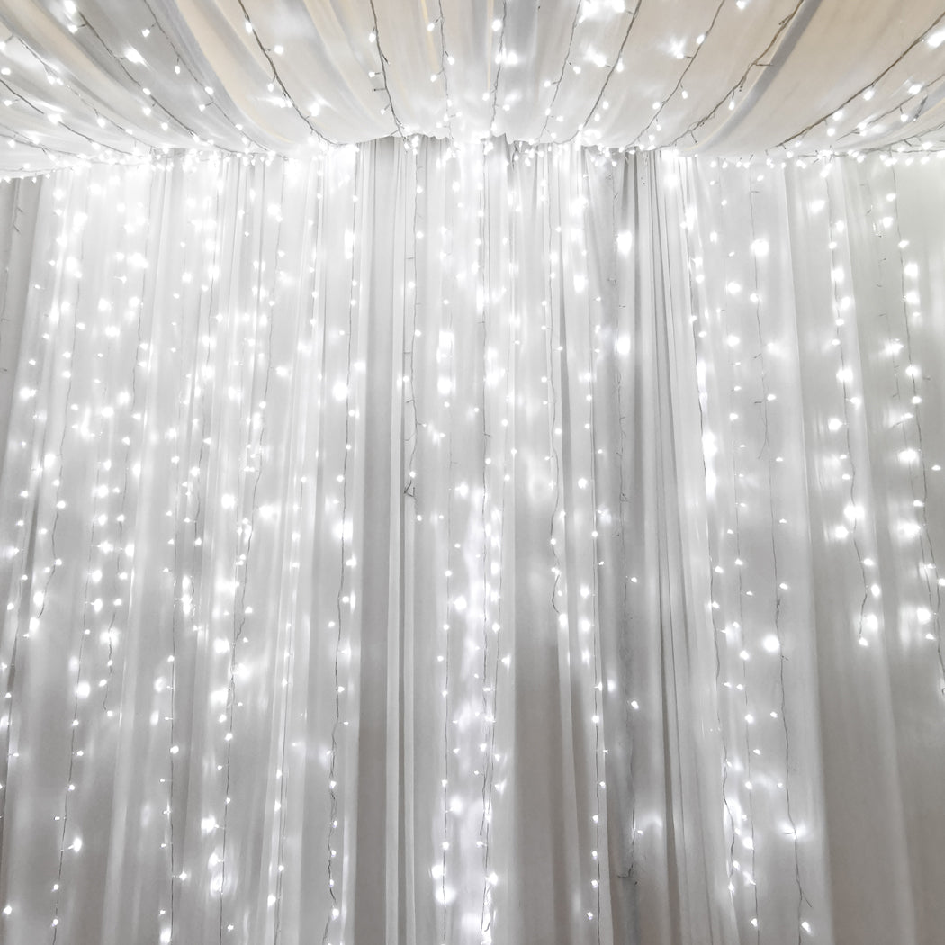 EMITTO LED Curtain Fairy Lights Wedding 6*3m Cool White 6x3 Meter