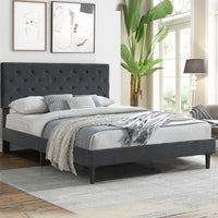 Levede Bed Frame Queen Size Mattress Grey