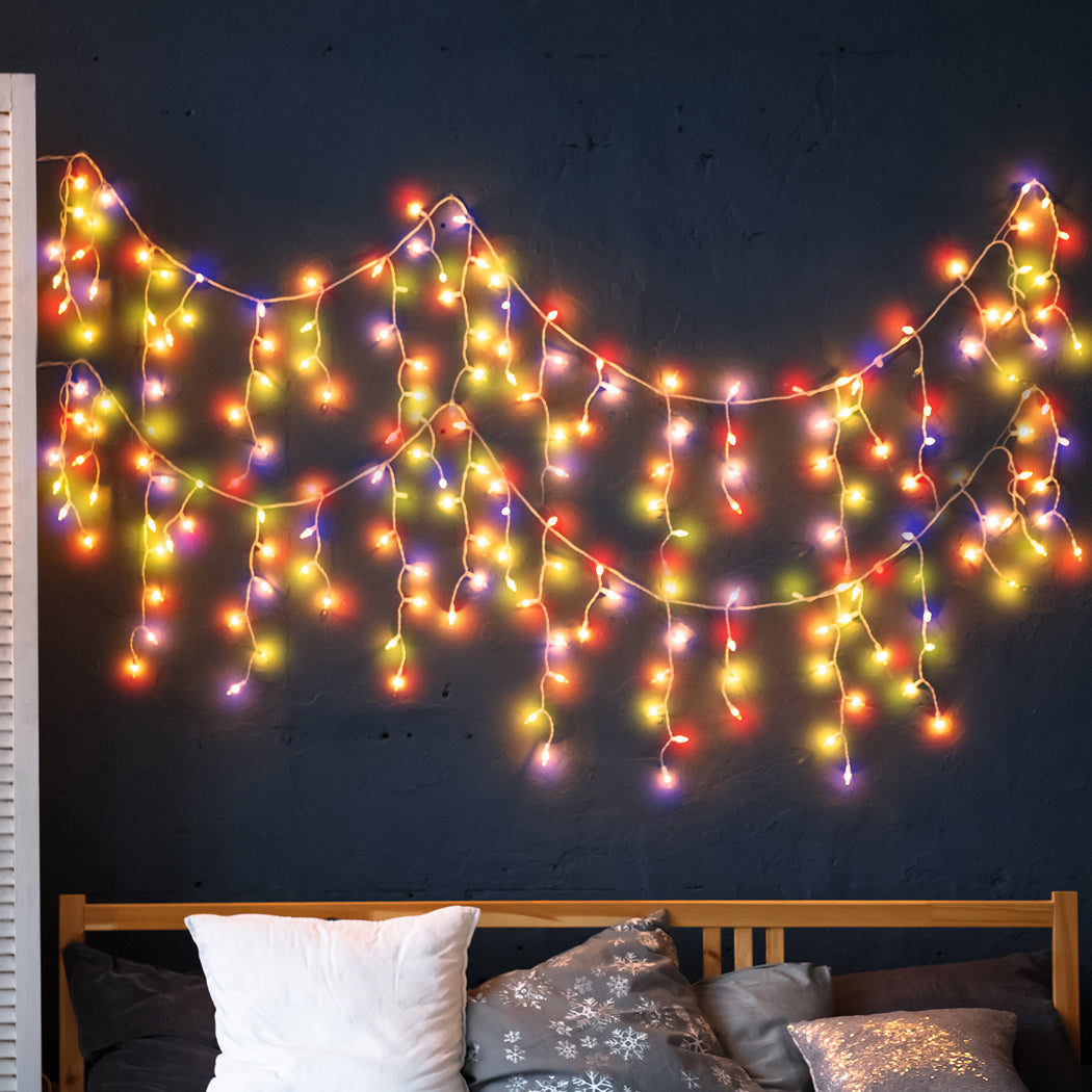 300 LED Curtain Fairy String Lights Multi Colour