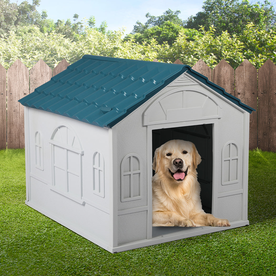 PaWz Dog Kennel Outdoor Indoor Pet Plastic XL Blue
