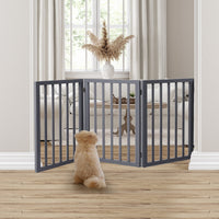 Wooden Pet Gate Dog Fence Retractable Grey 2000x 3MM