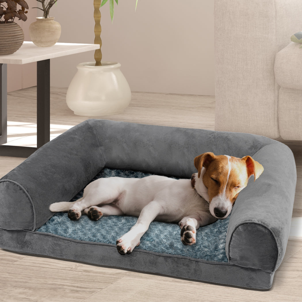 PaWz Pet Bed Sofa Dog Beds Bedding Soft M Grey Medium