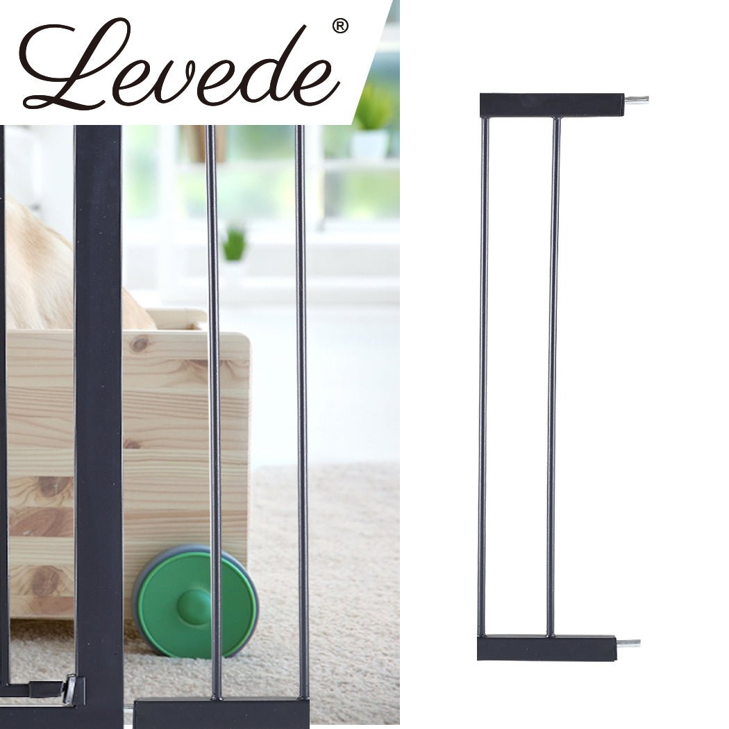 Levede Baby Safety Gate Adjustable Pet Black 10cm Extension