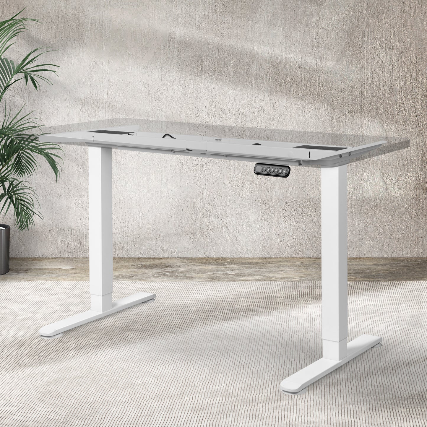 Levede Motorised Standing Desk Frame White Dual Motor