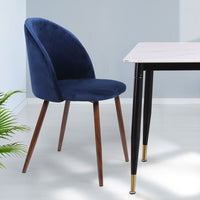 Levede 2x Dining Chairs Seat French Navy