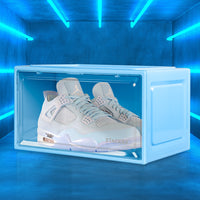 Stacked Sneaker Display Case Shoe Storage Blue