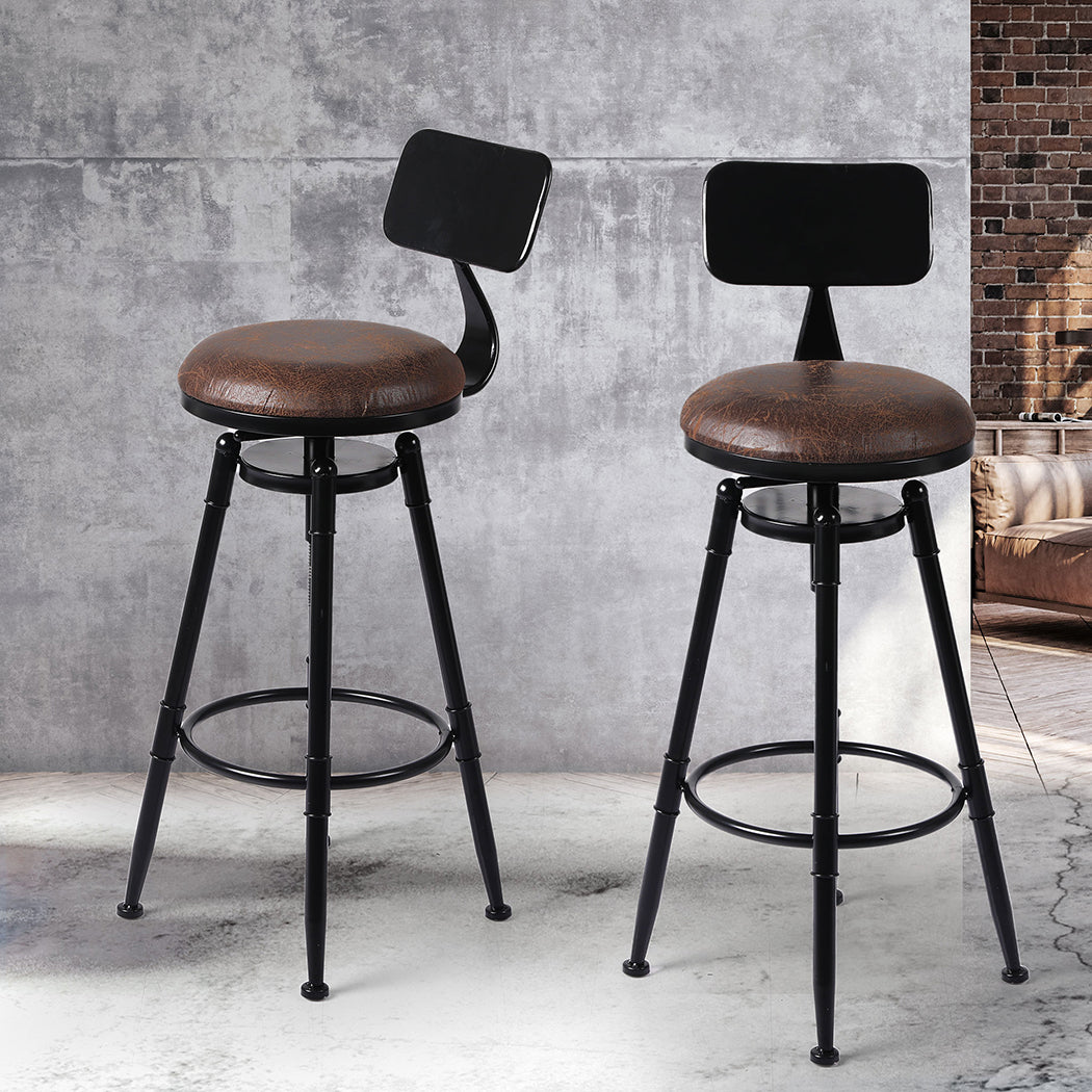 Levede 2x Bar Stool Kitchen Wooden PU