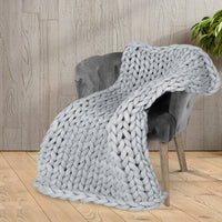 Dreamz Knitted Weighted Blanket Chunky Grey Kids