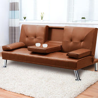 Levede Sofa Bed Adjustable Recliner Brown