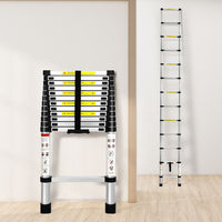 Traderight Multipurpose Ladder Telescopic 3.8M Silver 3.8 Meter