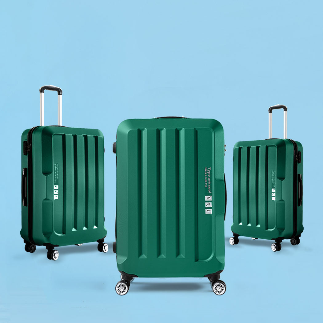 Slimbridge 20"24"28" 3PC Luggage Sets Green