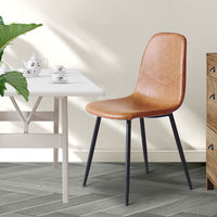 Levede 4x Dining Chairs Kitchen Eames Brown