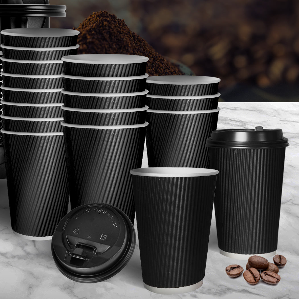 500 Pcs 8oz Disposable Takeaway Coffee Black