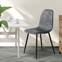 Levede 4x Dining Chairs Kitchen Eames Grey
