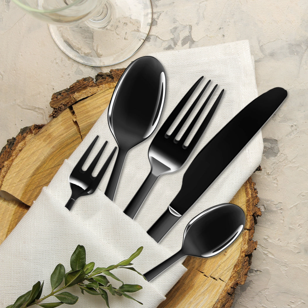 Stainless Steel Cutlery Set Travel Knife Black