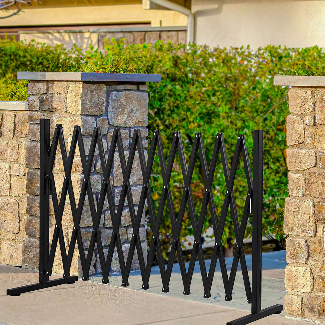 Garden Security Fence Gate Expandable Black
