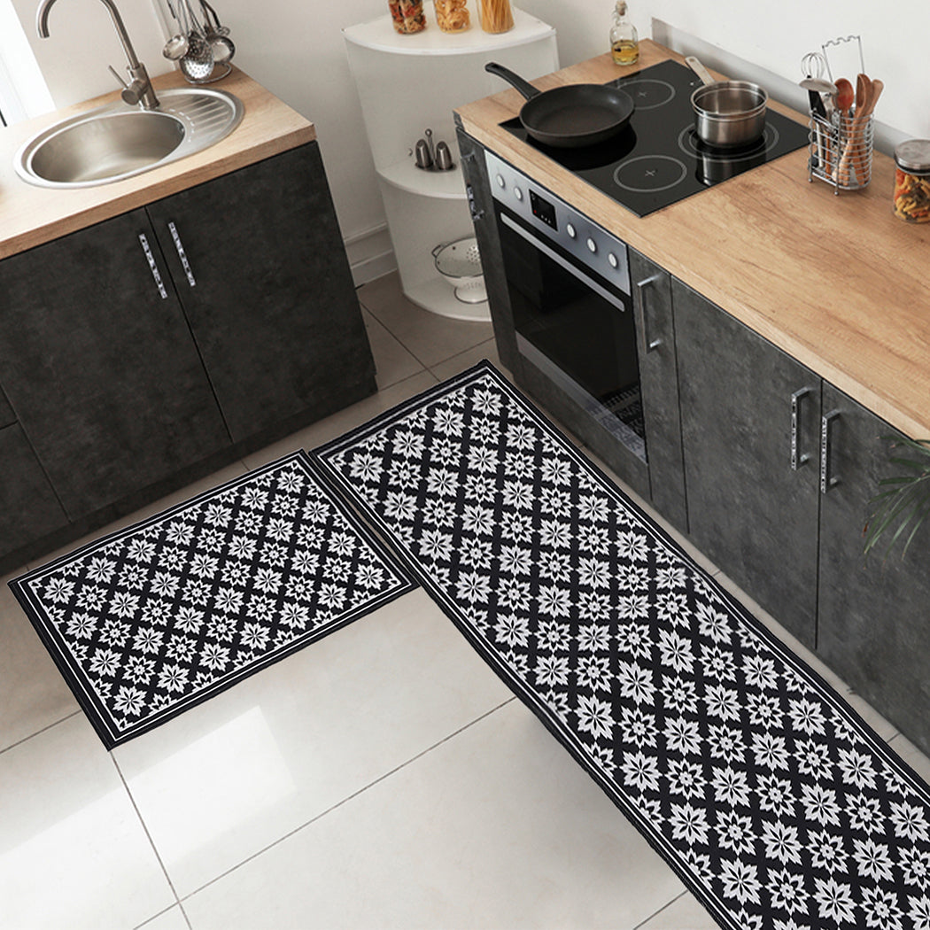 Marlow 2x Kitchen Mat Floor Rugs Area 45x180cm