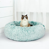 PaWz Pet Bed Cat Dog Donut Nest Calming L Teal Large