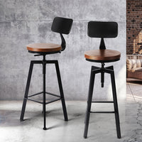 Levede 4x Bar Stool Kitchen Wooden Metal