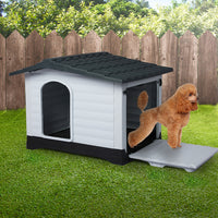 PaWz Dog Kennel Outdoor Indoor Plastic L Grey