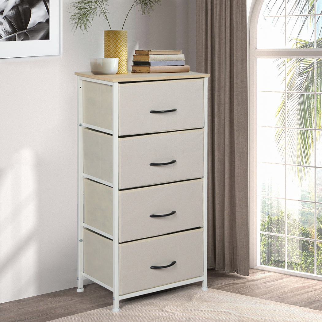 Levede Storage Cabinet Tower Chest Beige