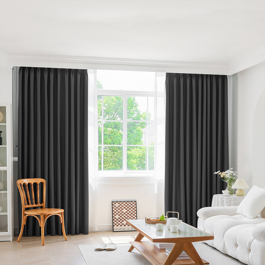 Marlow 2XBlockout Curtains Chenille 240x250 Grey