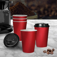 50 Pcs 12oz Disposable Takeaway Coffee Red