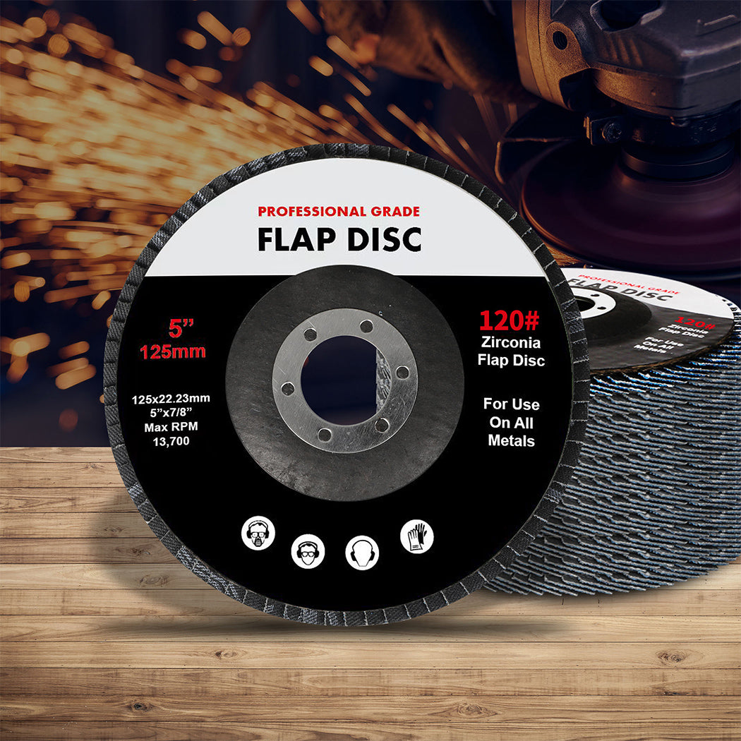 Traderight Flap Discs 125mm 5" Zirconia 1x20mX3 60SQM