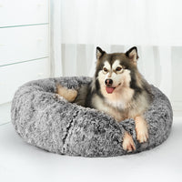 PaWz Pet Bed Cat Dog Donut Nest Calming M Charcoal Medium